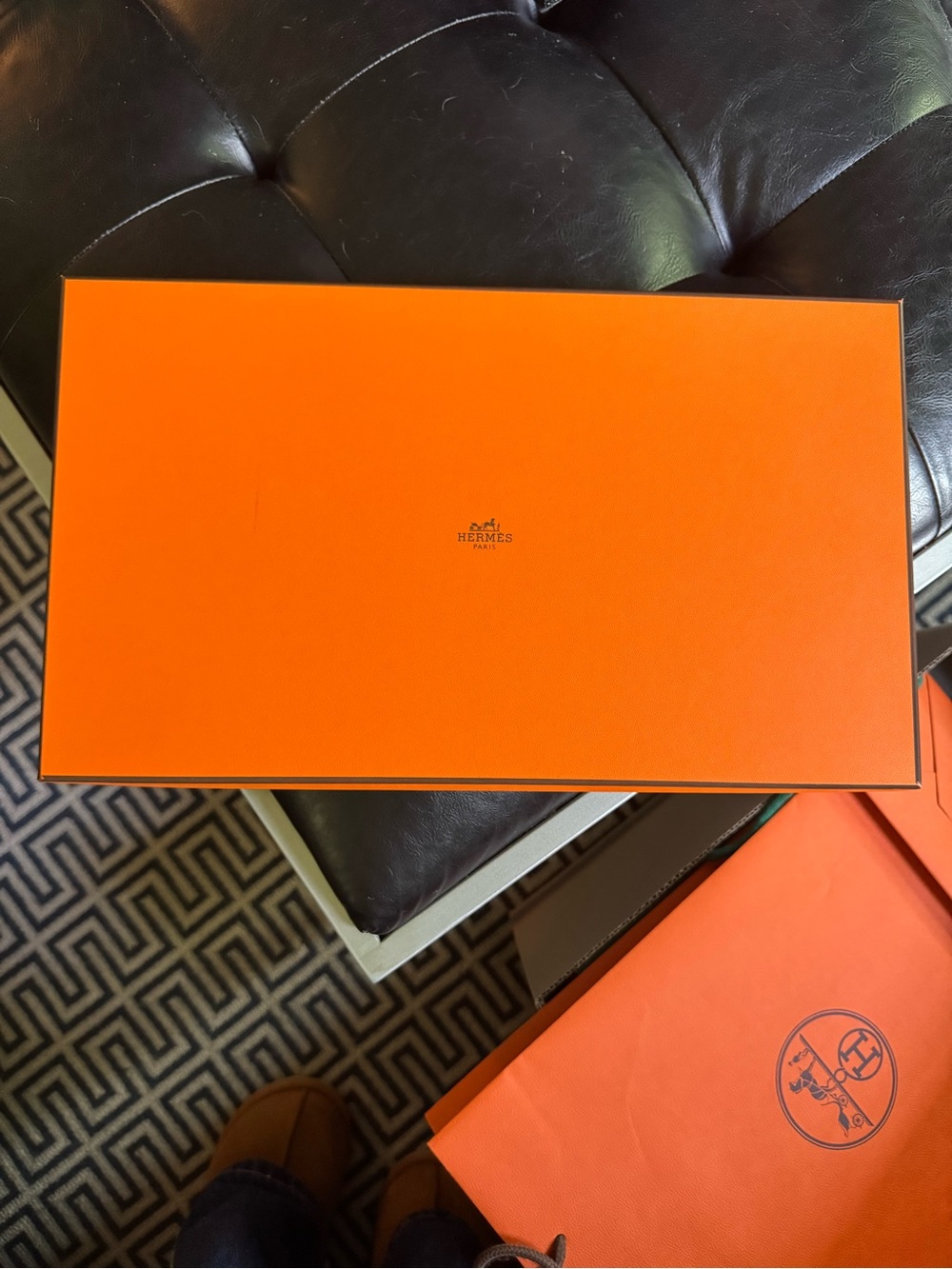 Hermès Orange Presentation Box with Center Logo